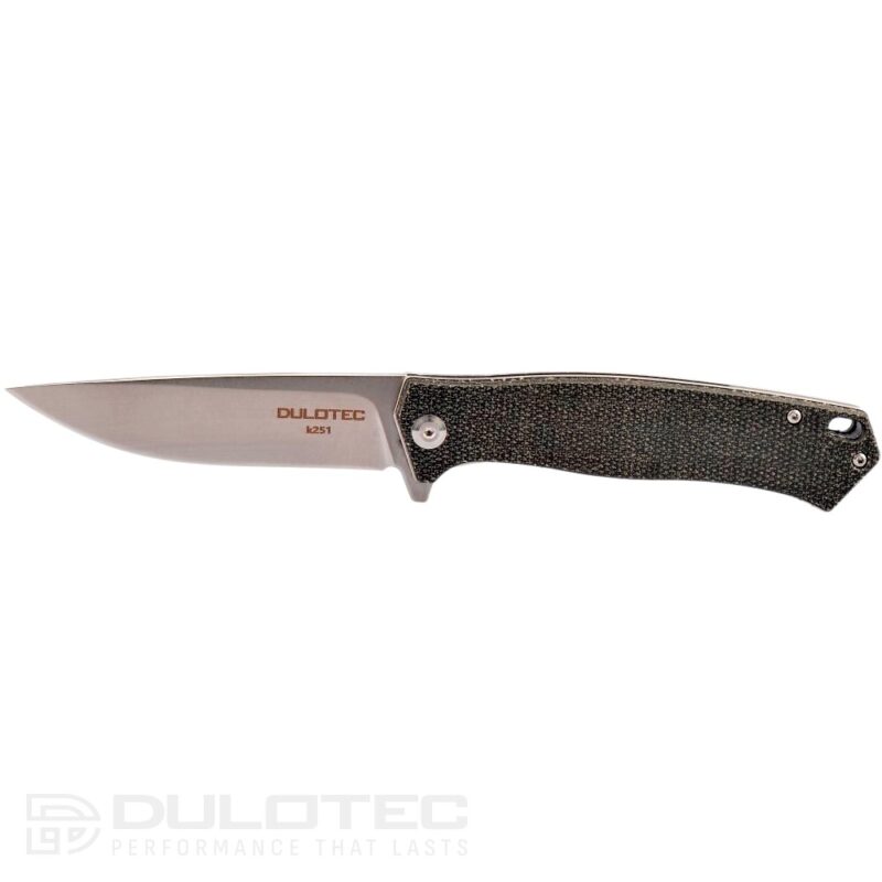 Cuțit pliant Dulotec K251-BK – mâner din Micarta și oțel pentru unelte D2 » Lanternaputernica.RO