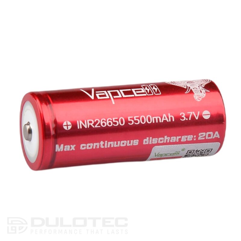 Baterie Vapcell 26650 de 5500 mAh, 20 A, cu polul pozitiv proeminent » Lanternaputernica.RO