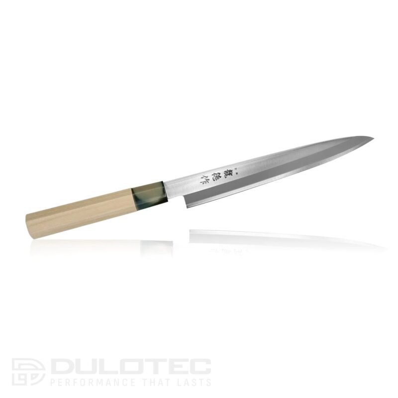 Cuțit de bucătărie Fuji Cutlery Ryutoku Yanagiba FC-575 cu mâner din lemn de magnolie, pentru sashimi » Lanternaputernica.RO