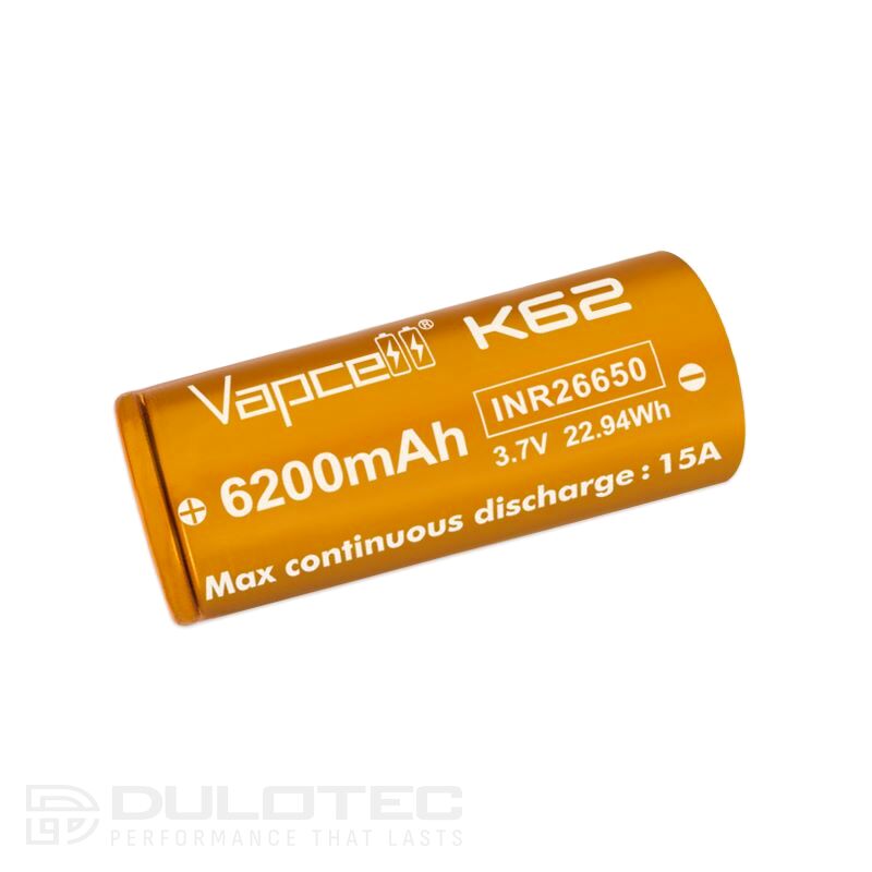 Baterie Vapcell 26650 K62 de 6200 mAh, 15 A, cu polul pozitiv proeminent » Lanternaputernica.RO