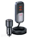 Încărcător auto, USAMS S-CC213 C40 165 W, 2 USB-C + 3 USB-A PPS, 5 ieșiri CC213CC01 » Lanternaputernica.RO