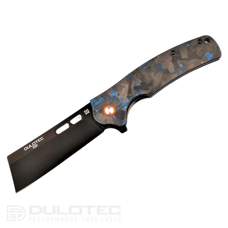 Cuțit pliant Dulotec K261-BL cu mâner din G10 cu acoperire din carbon și lamă din oțel D2 » Lanternaputernica.RO