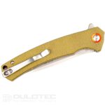 Cuțit pliant Dulotec K250-GR – mâner din Micarta și oțel pentru unelte D2 » Lanternaputernica.RO