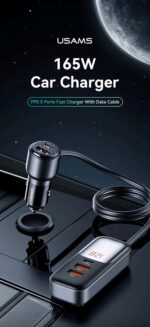 Încărcător auto, USAMS S-CC213 C40 165 W, 2 USB-C + 3 USB-A PPS, 5 ieșiri CC213CC01 » Lanternaputernica.RO