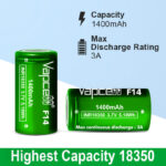 Baterie Vapcell 18350 F14, 1400 mAh, 3A » Lanternaputernica.RO