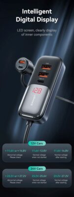 Încărcător auto, USAMS S-CC213 C40 165 W, 2 USB-C + 3 USB-A PPS, 5 ieșiri CC213CC01 » Lanternaputernica.RO