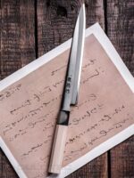 Cuțit de bucătărie Fuji Cutlery Ryutoku Yanagiba FC-575 cu mâner din lemn de magnolie, pentru sashimi » Lanternaputernica.RO