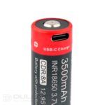 Baterie Vapcell Dulotec 18650 M35 de 3500 mAh cu USB-C, cu pol pozitiv ridicat și sistem de protecție » Lanternaputernica.RO