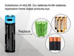 Baterie Vapcell P1422A 14500 AA de 2250 mAh și 1,5 V, cu sistem de protecție și încărcare prin USB-C » Lanternaputernica.RO
