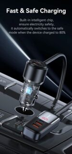 Încărcător auto, USAMS S-CC213 C40 165 W, 2 USB-C + 3 USB-A PPS, 5 ieșiri CC213CC01 » Lanternaputernica.RO