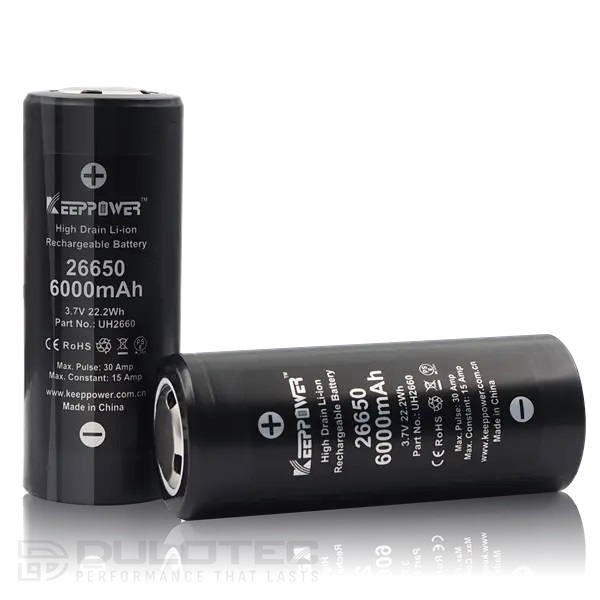 Baterie Keeppower 26650 de 6000 mAh, fără protecție, cu descărcare rapidă » Lanternaputernica.RO