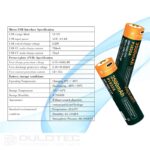 Baterie Vapcell P1835A 18650, 3500 mAh, 10 A, cu sistem de protecție și încărcare prin micro USB » Lanternaputernica.RO