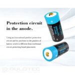 Baterie Vapcell P1608A 16340 de 800 mAh cu sistem de protecție și încărcare prin micro USB » Lanternaputernica.RO
