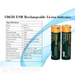 Baterie Vapcell P1835A 18650, 3500 mAh, 10 A, cu sistem de protecție și încărcare prin micro USB » Lanternaputernica.RO