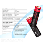 Baterie Vapcell P1409A 14500 de 950 mAh cu sistem de protecție și încărcare prin micro USB » Lanternaputernica.RO