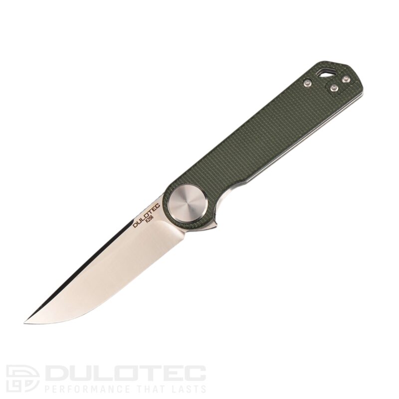 Cuțit pliant Dulotec K256-GR – mâner din Micarta și oțel pentru unelte D2 » Lanternaputernica.RO