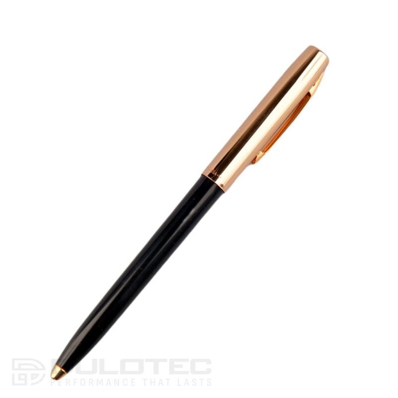 Pix Fisher Space Pen Cap-O-Matic cu capac din alamă și corp negru, modelul 775G-B, într-o cutie cadou » Lanternaputernica.RO