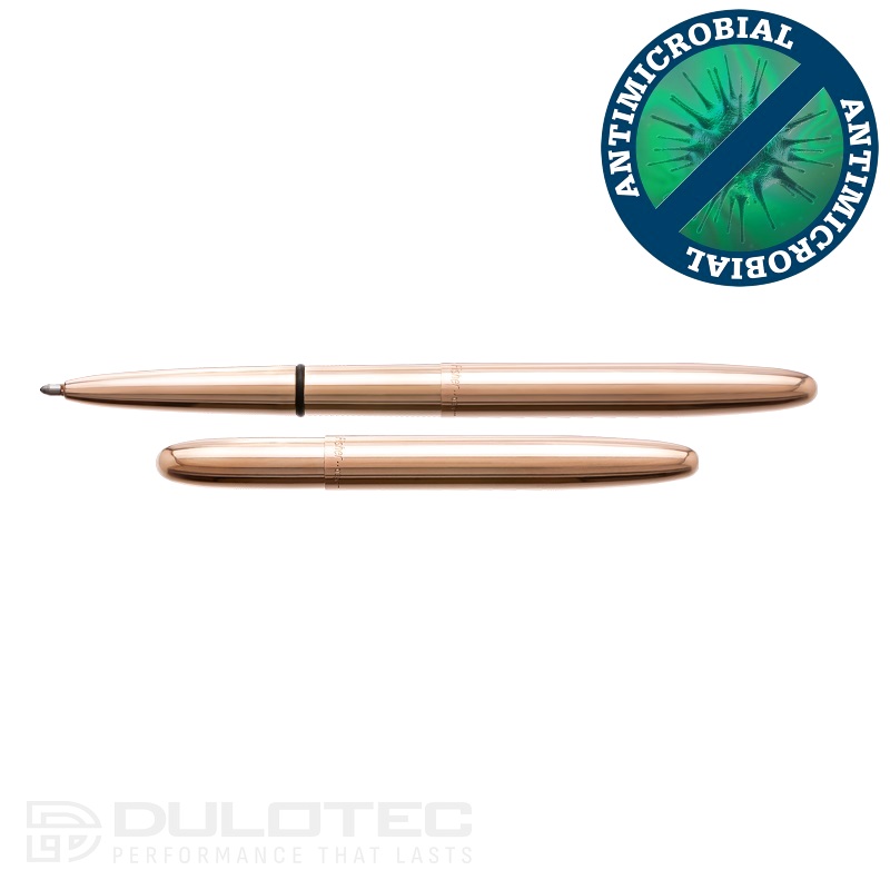 Fisher Space Pen din alamă brută cu efect antimicrobian, model Bullet - 400-RAW, cu cutie cadou » Lanternaputernica.RO