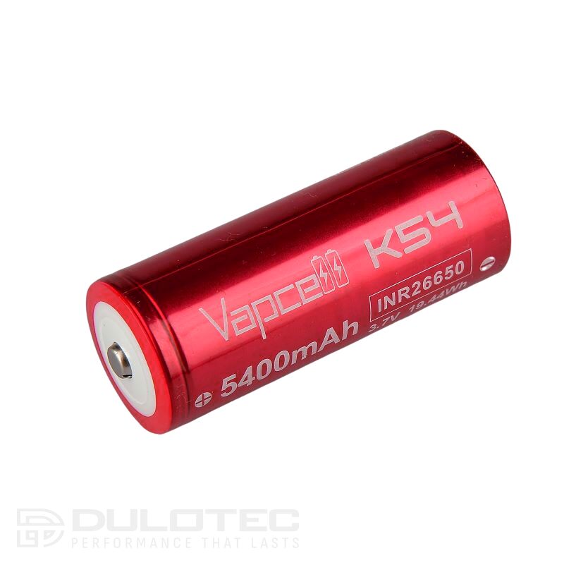 Baterie Vapcell K54 26650 de 5400 mAh, 15 A, cu polul pozitiv proeminent » Lanternaputernica.RO