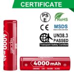 Baterie Vapcell 18650 N40 4000 mAh 10 A » Lanternaputernica.RO