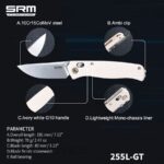 Cuțit pliant SRM 255L-GT – mâner din G10 și oțel 10Cr15MoV » Lanternaputernica.RO