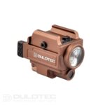 Lanternă pentru pistol Dulotec G3 maro – montată sub țeavă, cu indicator laser verde » Lanternaputernica.RO