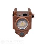 Lanternă pentru pistol Dulotec G3 maro – montată sub țeavă, cu indicator laser verde » Lanternaputernica.RO