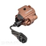 Lanternă pentru pistol Dulotec G3 maro – montată sub țeavă, cu indicator laser verde » Lanternaputernica.RO