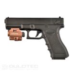 Lanternă pentru pistol Dulotec G3 maro – montată sub țeavă, cu indicator laser verde » Lanternaputernica.RO