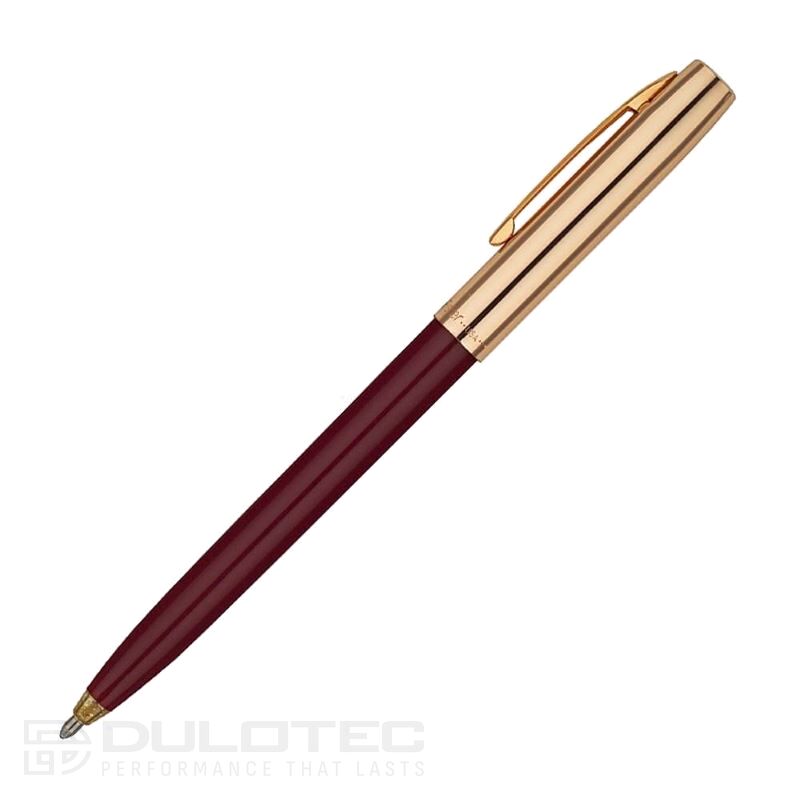 Pix Fisher Space Pen Cap-O-Matic, cu capac din alamă și corp de culoare burgund, model 775G-BURG, într-o cutie cadou » Lanternaputernica.RO