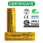 Baterie Vapcell 14500 F12 de 1250 mAh, 3 A, cu polul pozitiv proeminent » Lanternaputernica.RO