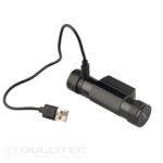Far puternic Dulotec H5 + baterie de 3400 mAh, cu lumină albă și verde » Lanternaputernica.RO