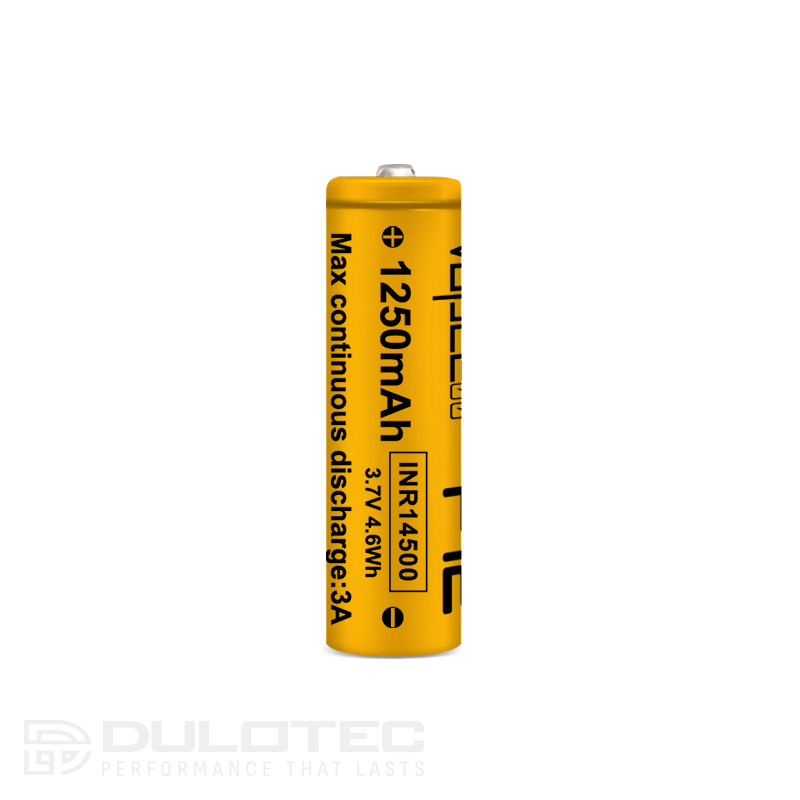 Baterie Vapcell 14500 F12 de 1250 mAh, 3 A, cu polul pozitiv proeminent » Lanternaputernica.RO