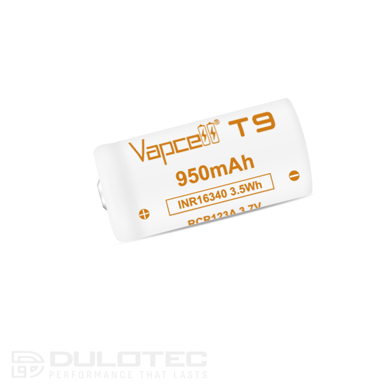 Baterie Vapcell 16340 T9 950 mAh 3A » Lanternaputernica.RO