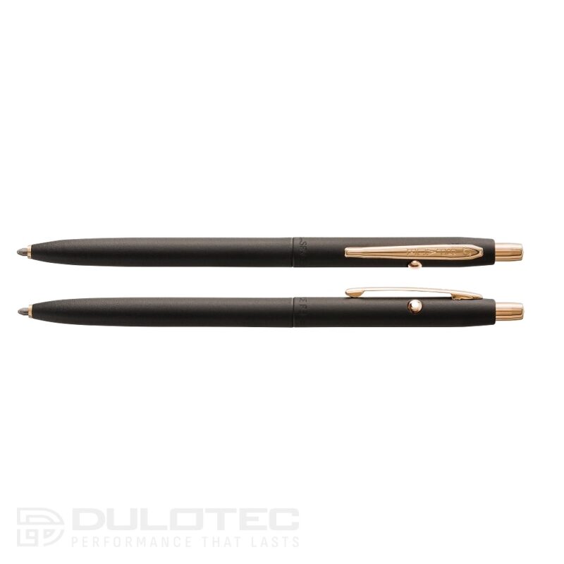 Fisher Space Pen – Stilou Shuttle Space Pen negru mat cu detalii aurii – CH4B » Lanternaputernica.RO
