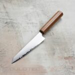 Cuțit de bucătărie Tojiro REPPU Kiritsuke Petty, 150 mm, FD-1360 – oțel laminat SG2 – mâner din lemn de tec » Lanternaputernica.RO