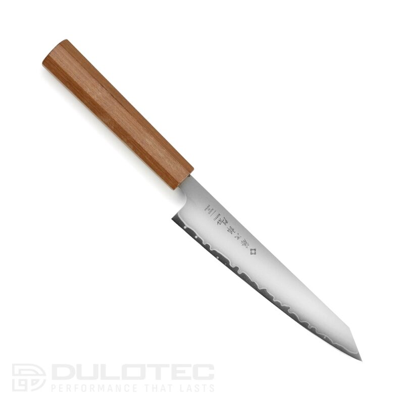 Cuțit de bucătărie Tojiro REPPU Kiritsuke Petty, 150 mm, FD-1360 – oțel laminat SG2 – mâner din lemn de tec » Lanternaputernica.RO