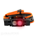 Lanterna frontală puternică Dulotec H4 Pro V2.0 + baterie de 3400 mAh, cu lumină albă și albastră » Lanternaputernica.RO