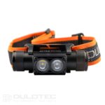 Lanterna frontală puternică Dulotec H4 Pro V2.0 + baterie de 3400 mAh, cu lumină albă și albastră » Lanternaputernica.RO