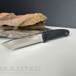 Cuțit cu lamă fixă Linder Joe Vogel Evo-X Super Edge 7 — mâner portocaliu » Lanternaputernica.RO