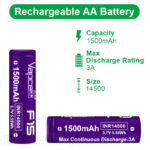 Baterie Vapcell 14500 F15 1500 mAh 3 A » Lanternaputernica.RO