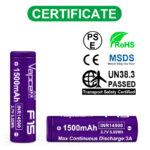 Baterie Vapcell 14500 F15 1500 mAh 3 A » Lanternaputernica.RO