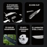 Cuțit pliant SRM 7228B-ME2 – mâner din Micarta și lamă din oțel laminat 140Cr » Lanternaputernica.RO