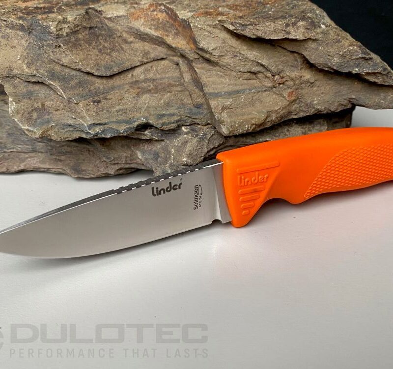 Cuțit cu lamă fixă Linder Super Edge 1 – mâner portocaliu » Lanternaputernica.RO