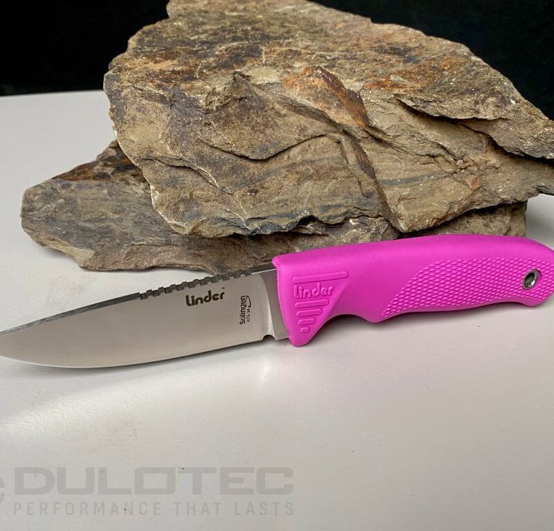 Cuțit cu lamă fixă Linder Super Edge 1 – mâner roz » Lanternaputernica.RO