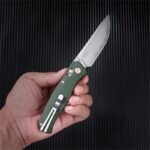 Cuțit pliabil SRM 255L-MG2 cu mâner din Micarta și lamă din oțel laminat 140Cr » Lanternaputernica.RO