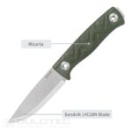 Cuțit de călătorie SRM 702T cu lamă fixă din oțel Sandvik 14C28N » Lanternaputernica.RO
