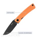 Cuțit pliabil SRM 105M-GJ – mâner din G10 și oțel 14C28N » Lanternaputernica.RO