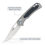 Cuțit pliant SRM Retriever 9203-AK – Mâner din aliaj de aluminiu și lamă laminată din oțel 140Cr » Lanternaputernica.RO