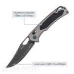 Cuțit pliabil SRM Retriever 9203-AK2 – mâner din aliaj de aluminiu și lamă din oțel laminat 140Cr » Lanternaputernica.RO